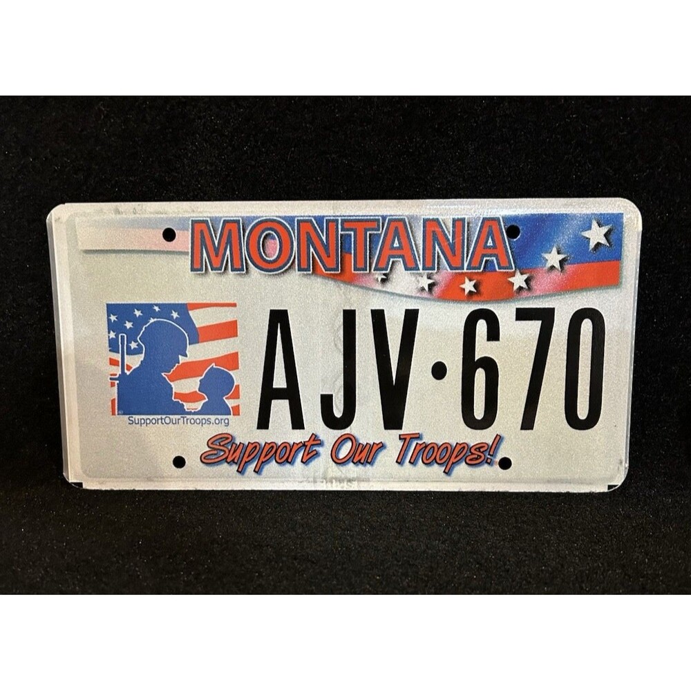 Montana Support Our Troops License Plate Expired Collectible AJV670